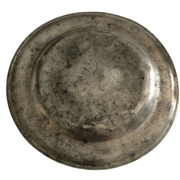 Antique Thomas Danforth Boardman Pewter 7 7/8” Plate Eagle 1805-1820 American - Picture 2 of 8